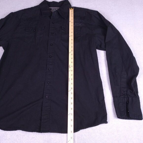 Carbon Black Men’s Button-Up Shirt XXL Black Crest Design 2000s Streetwear Y2K - Picture 12 of 15